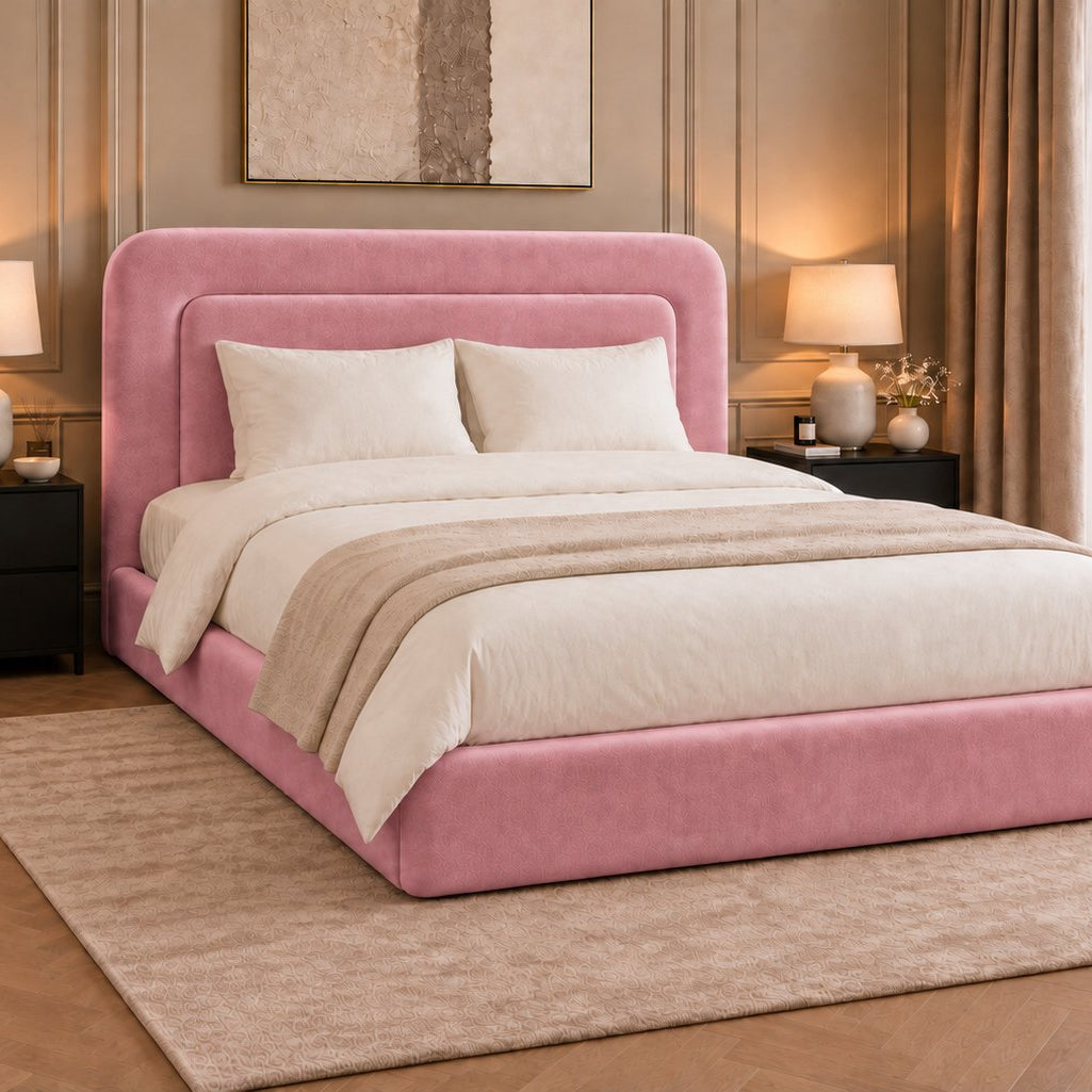 Scilla bed in pink, side view