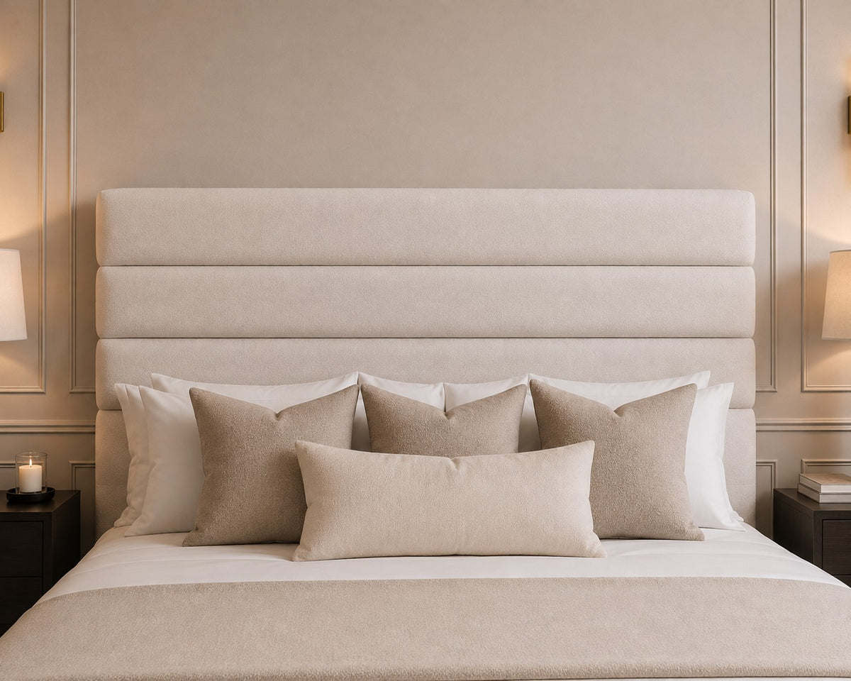 Sorrento Horizontal Panelled Tall Headboard Upholstered Bed Frame