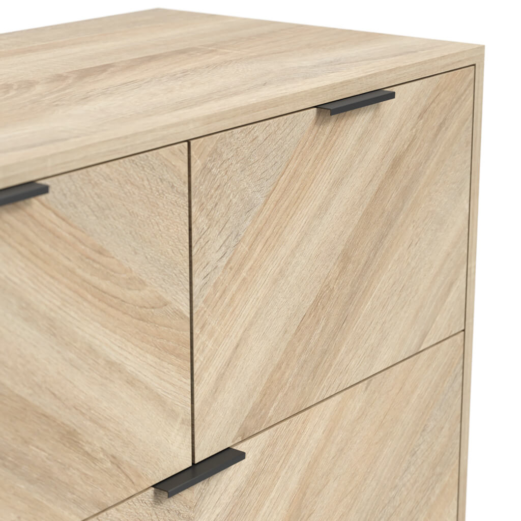 Stockholm Chevron Chest of Drawers – 4Drawer Wooden Storage Unit