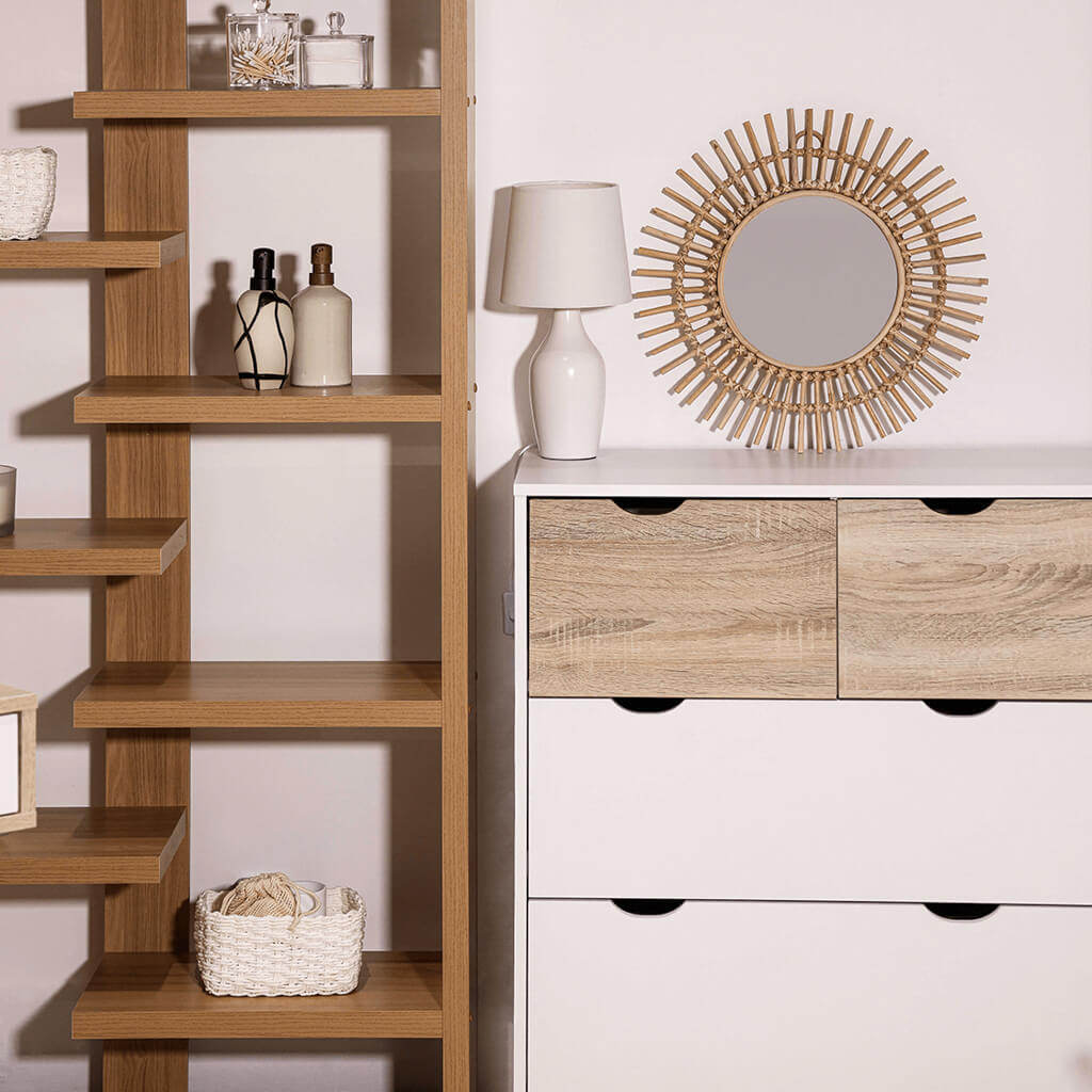 Stockholm Chevron Chest of Drawers – 4Drawer Wooden Storage Unit