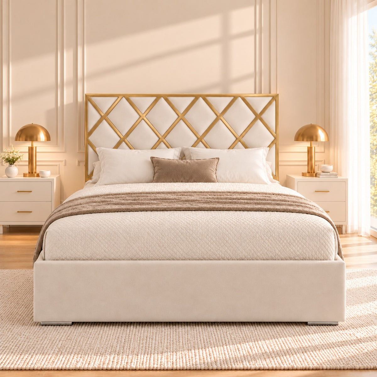 Tammy Upholstered Soft Velvet Metal Bed Frame