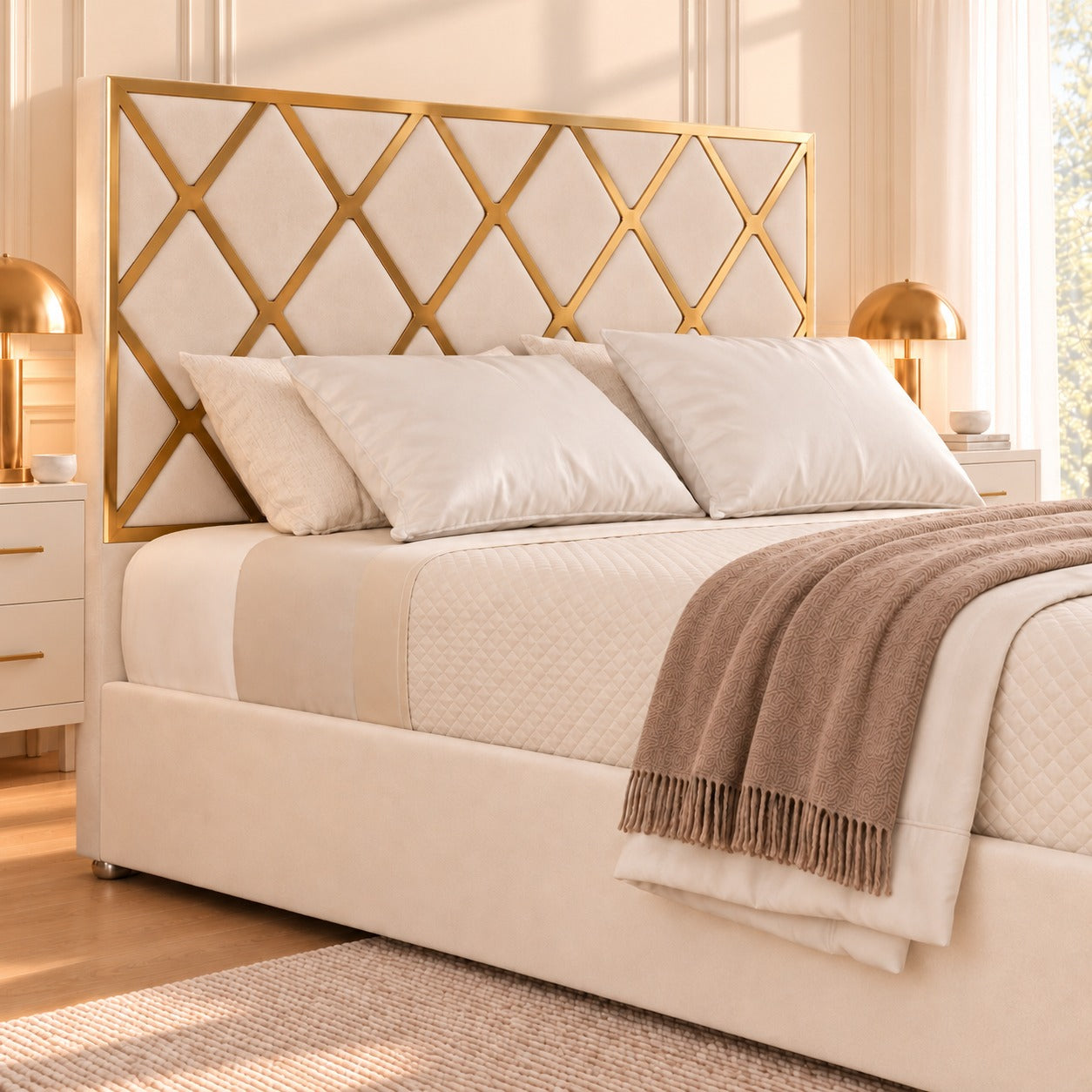 Tammy Upholstered Soft Velvet Metal Bed Frame