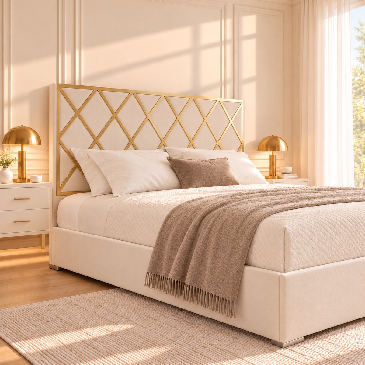 Tammy Upholstered Soft Velvet Metal Bed Frame