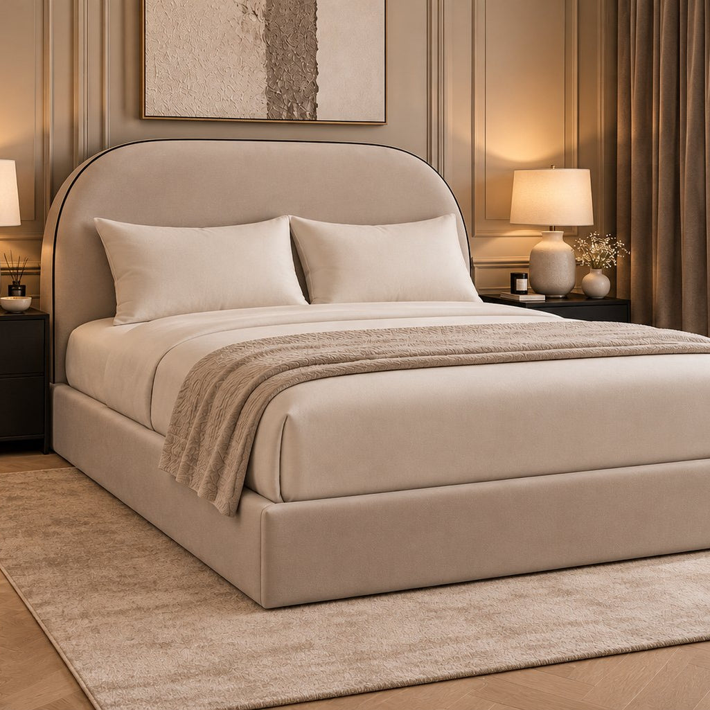 Tellaro bed in pebble, side view