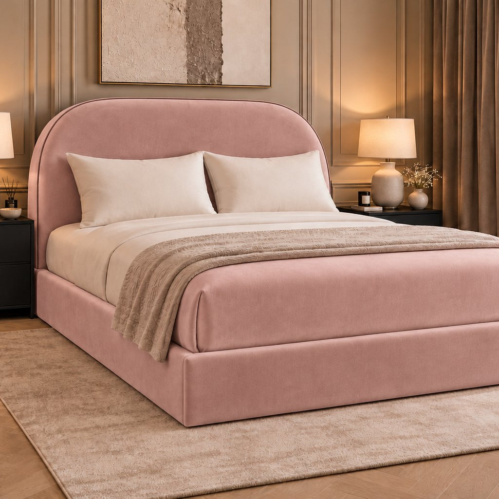 Tellaro bed in pink, side view