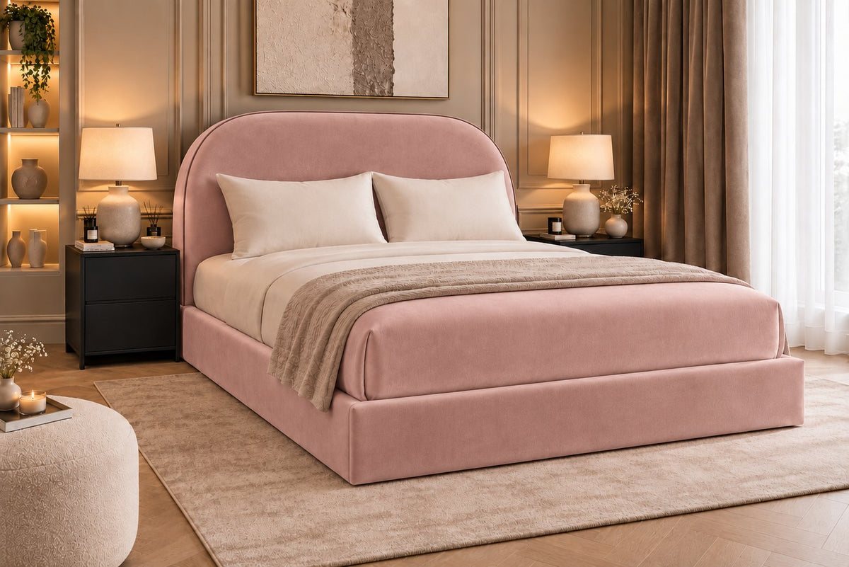 Tellaro bed in pink, side view