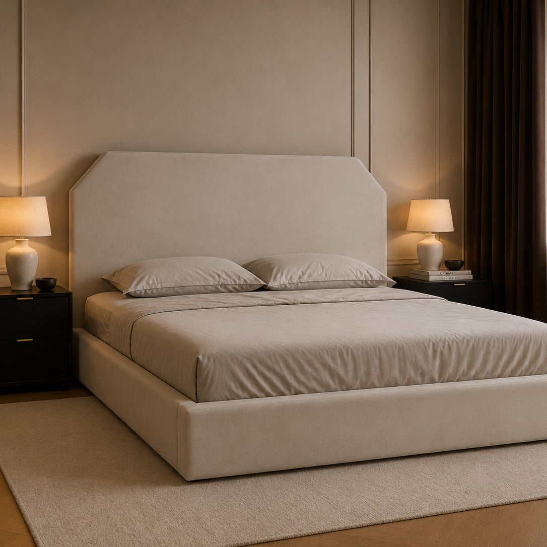 Treviso Angled Corner Headboard Upholstered Bed Frame