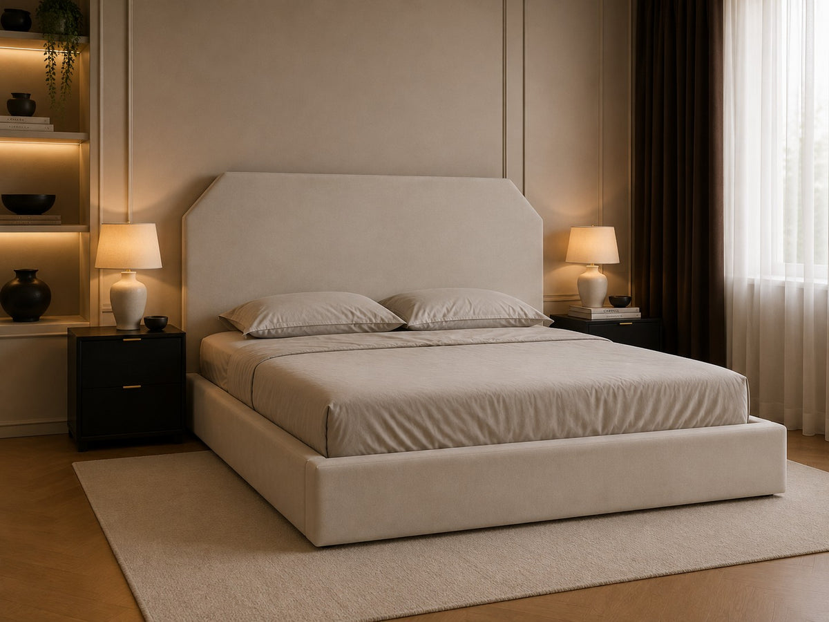 Treviso Angled Corner Headboard Upholstered Bed Frame
