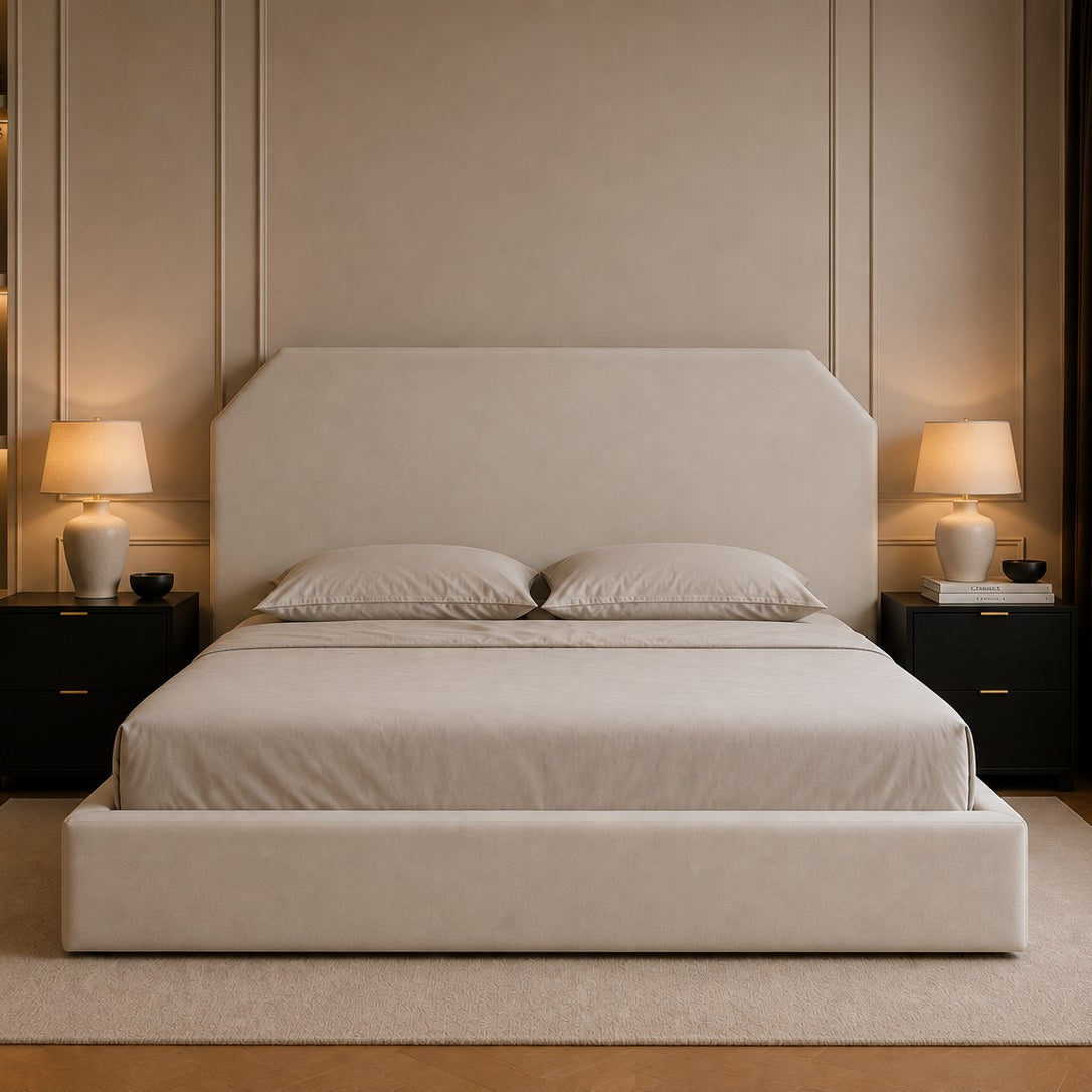 Treviso Angled Corner Headboard Upholstered Bed Frame