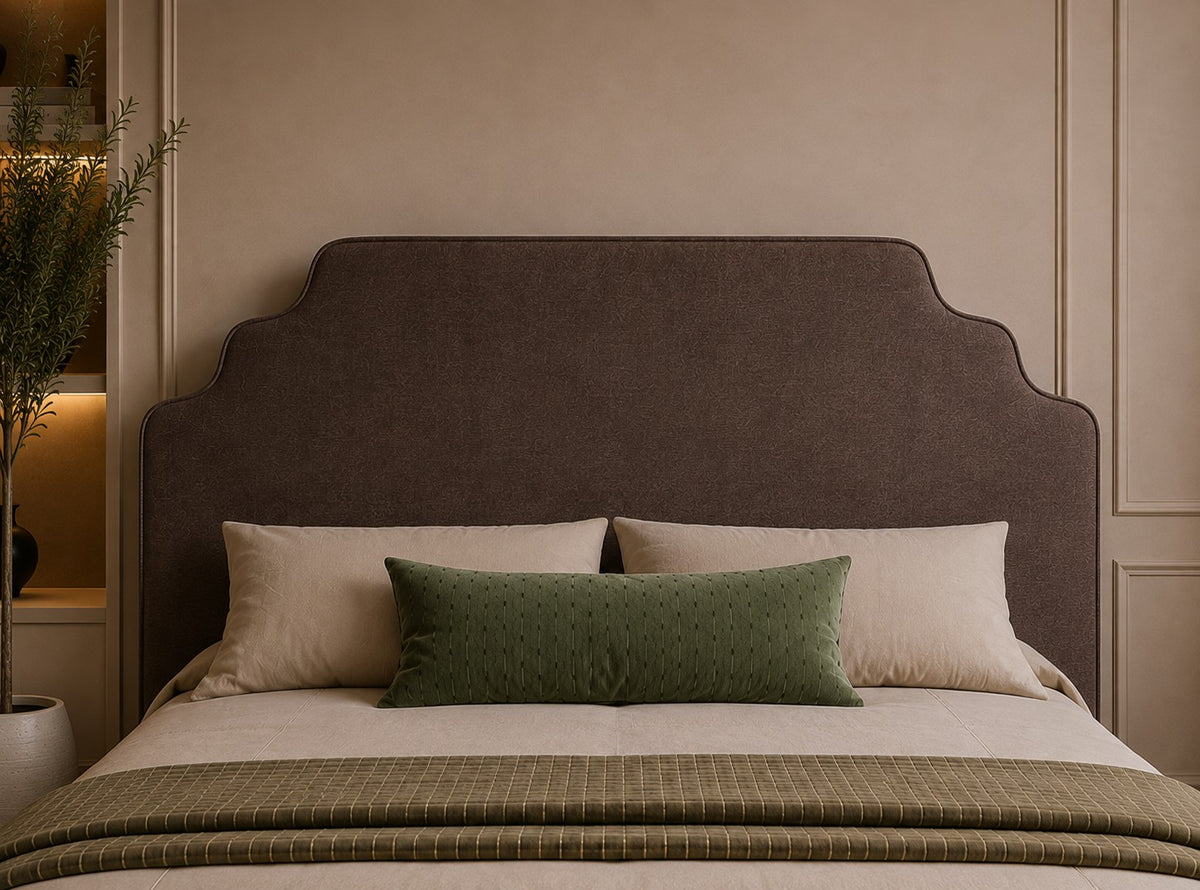 Urbino Scalloped Shaped Headboard Upholstered Bed Frame