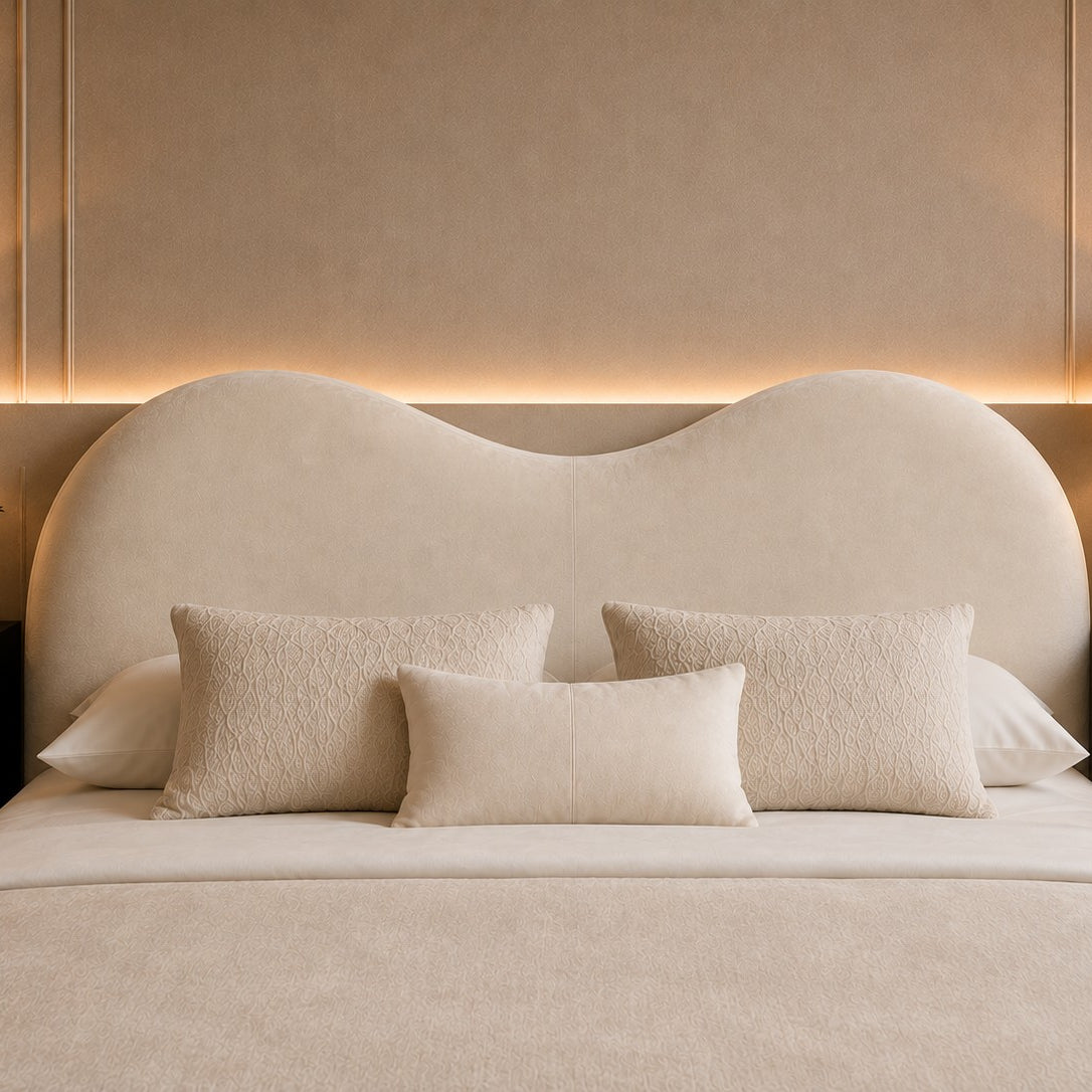 Varenna Cloud Curved Headboard Upholstered Bed Frame