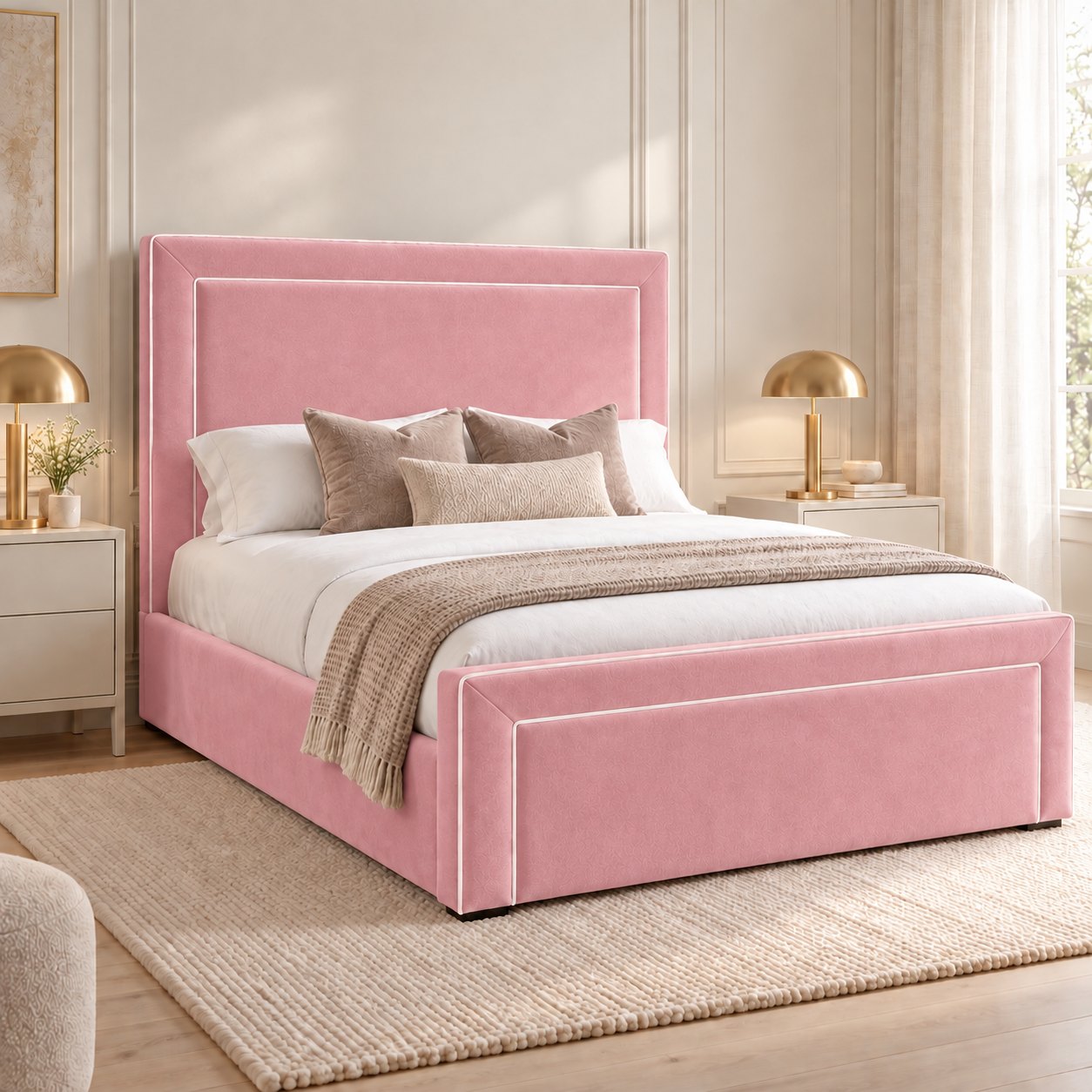 Vieste bed in pink, side view
