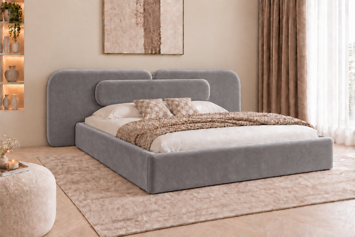 Viterbo bed in grey, side view