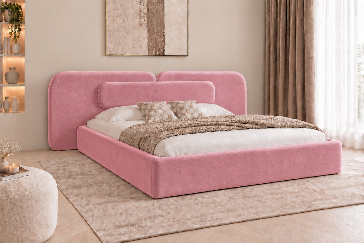 Viterbo bed in pink, side view