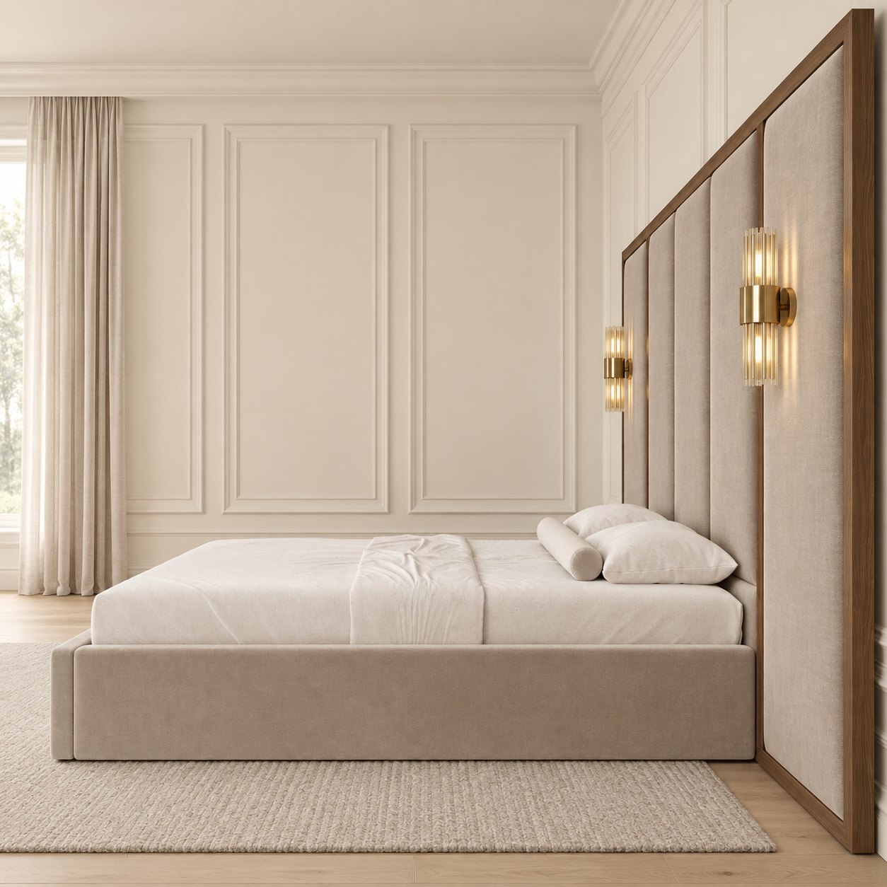 Volterra bed in pebble, side view